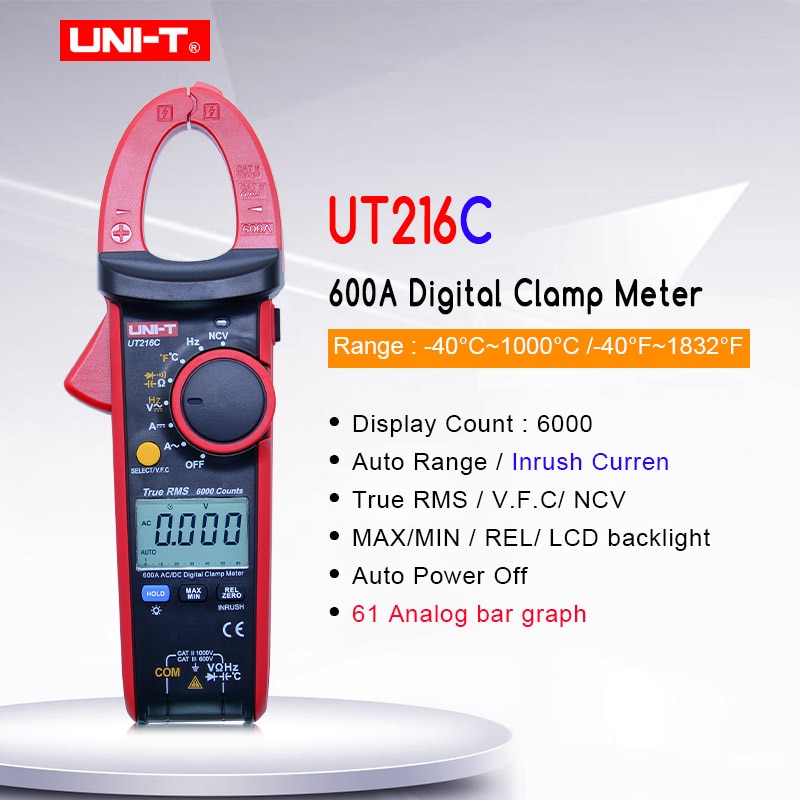 UNI-T UT216C True RMS  Ŭ    ׽  ļ ̿ ׽Ʈ NCV LCD Ʈ  Ƽ 